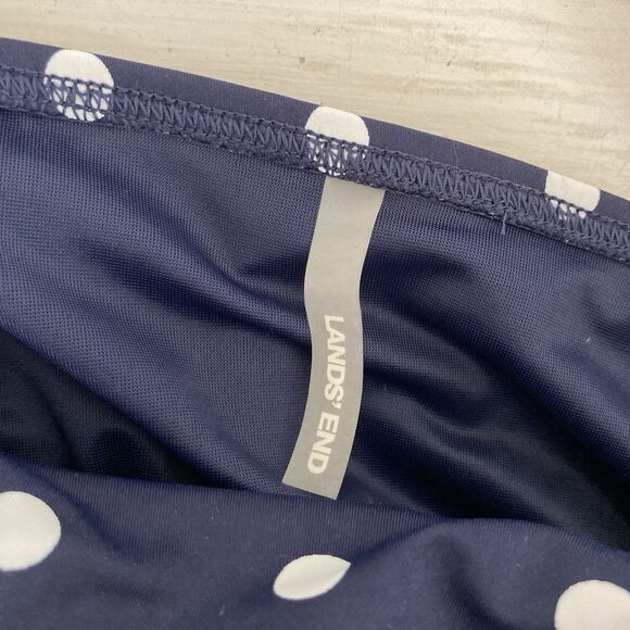 Lands End Womens Square Neck Underwire Tankini Swim Top Polka Dot Blue Size 22W - Picture 9 of 10